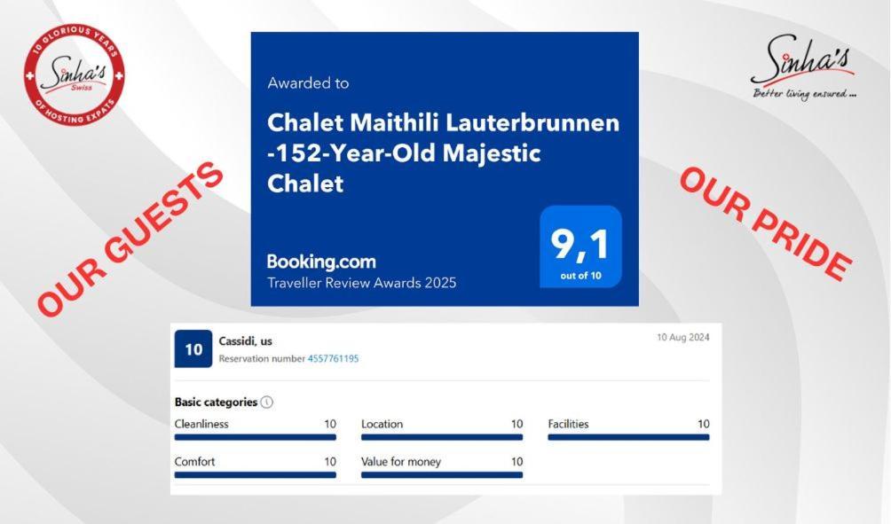 Chalet Maithili Lauterbrunnen -152-Year-Old Majestic Chalet エクステリア 写真